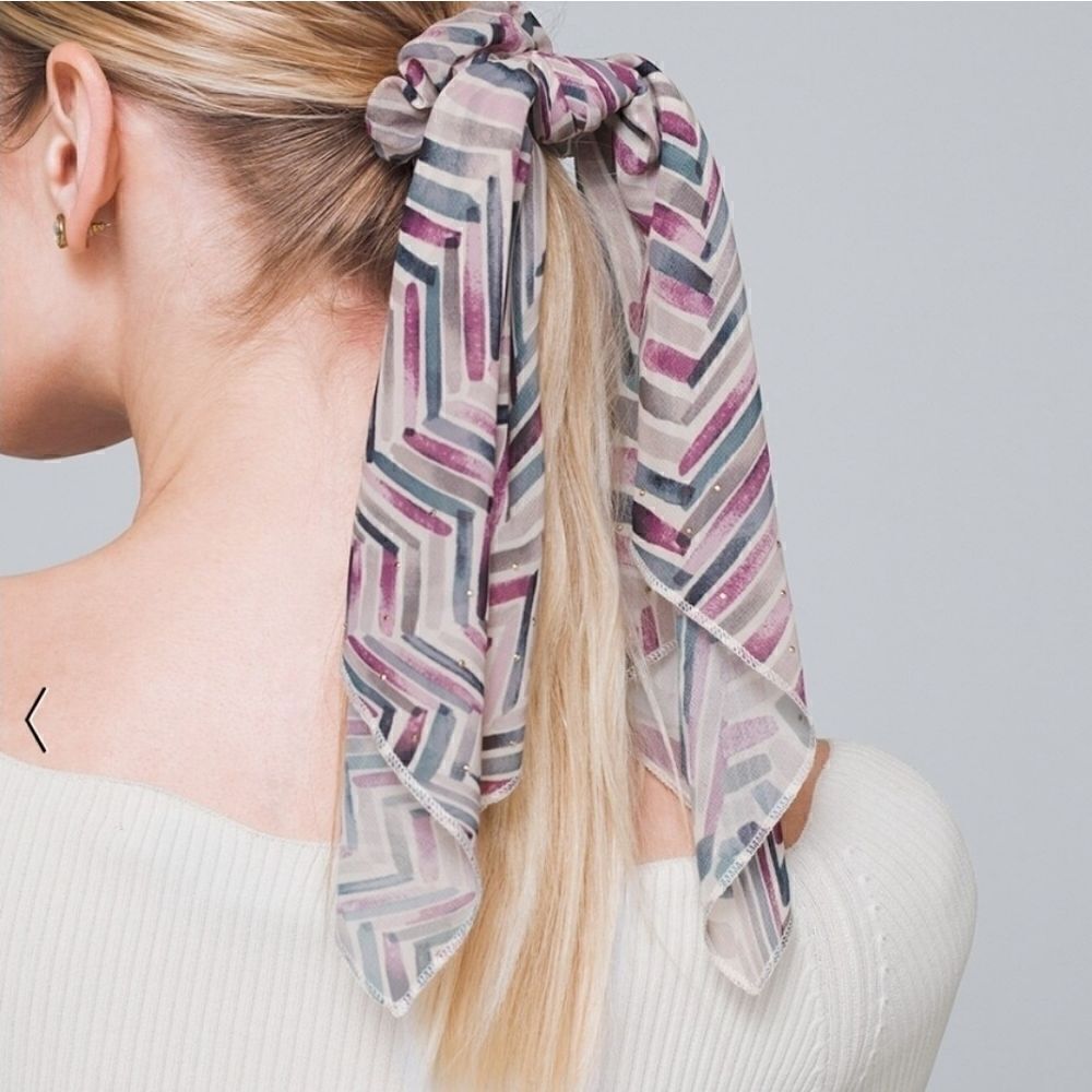 Whbm Convertible Chevron Painted Scrunchie